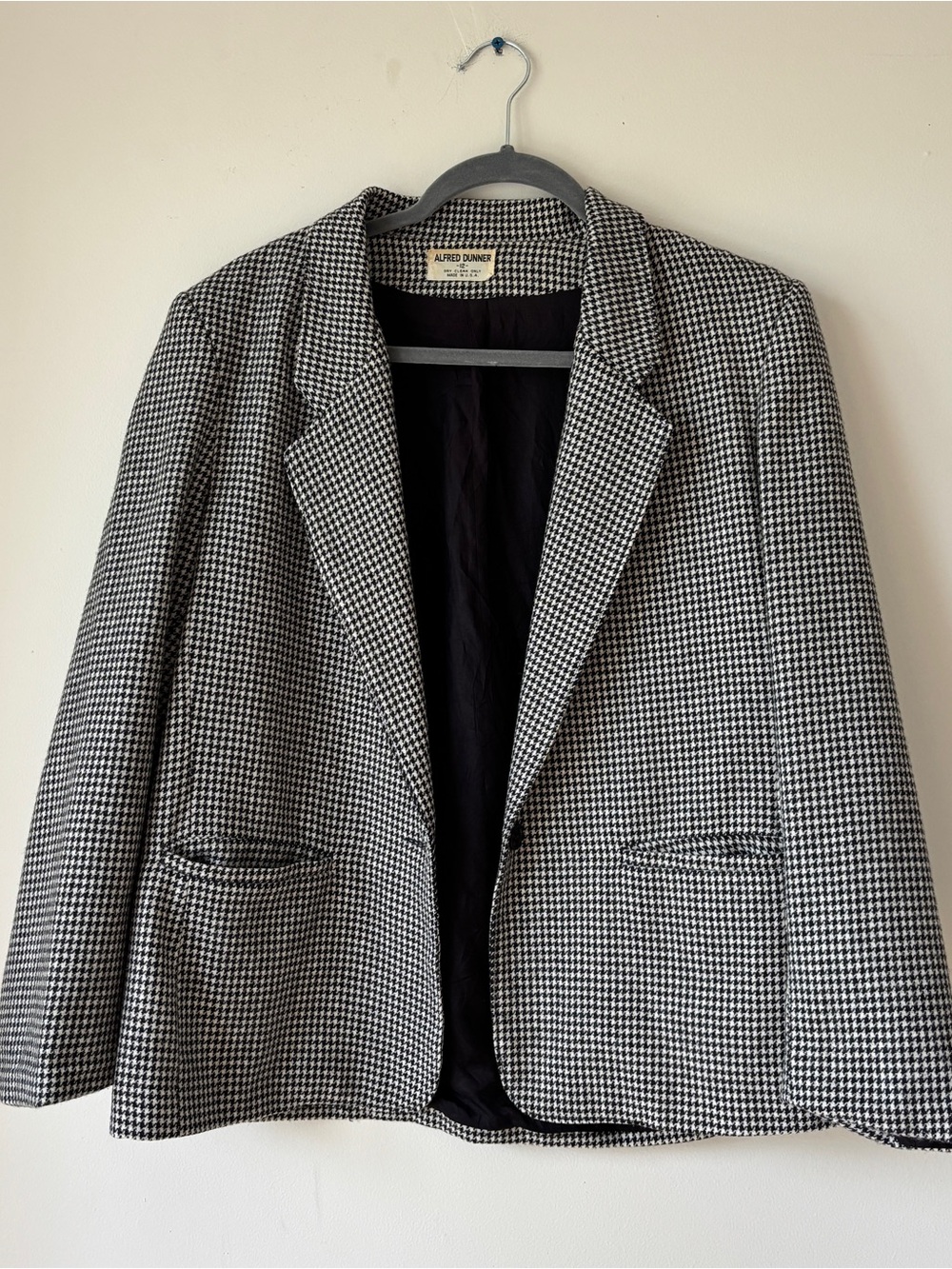 Vintage Alfred Dunner Black & White Houndstooth Blazer Jacket
